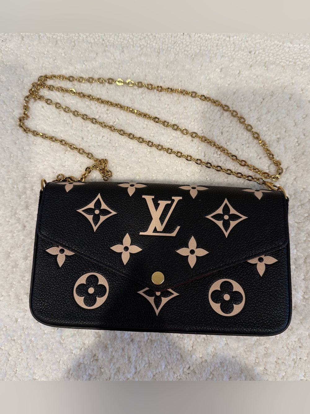 Louis Vuitton Pochette Félicie Bicolor Monogram Empreinte Black/Beige Crossbody